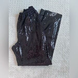 Black sequin joggers: Sanctuary women’s night fever joggers